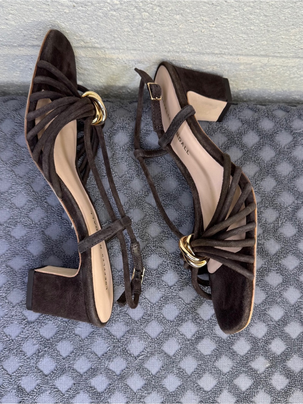 Loeffler Randall Minna Slingback Sandals Brown Suede Size 6.5 - Picture 5 of 8